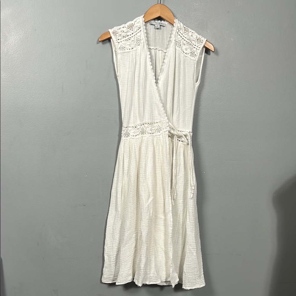 Favlux Gauze Crochet Lace Wrap Midi Lace Light Sundress size S